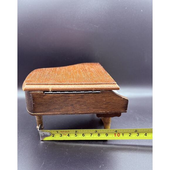 Vtg Concord Dollhouse Miniature Grand Piano Bench Stool With Box Med Oak Color - Picture 15 of 16